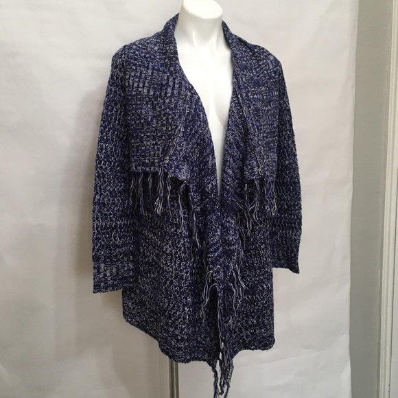 SNAILS AND CINNAMON BLUE KNIT WATERFALL CARDIGAN - Picture 3 of 12